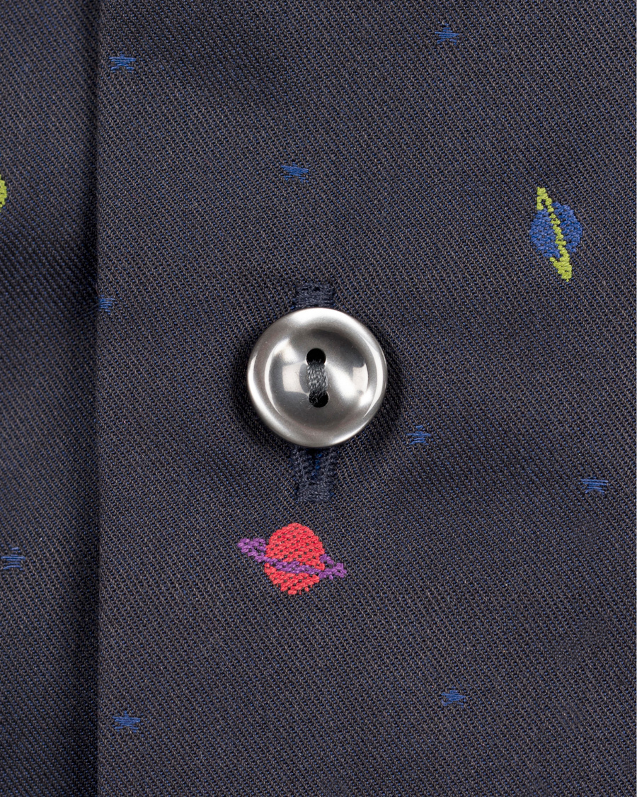 Heren | Overhemden | Eton | Slim Fit Shirt Red Ribbon Planet Navy