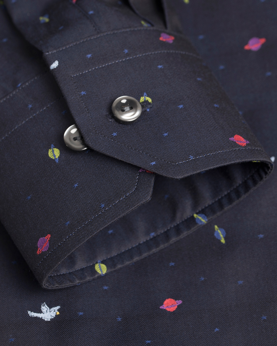 Heren | Overhemden | Eton | Slim Fit Shirt Red Ribbon Planet Navy