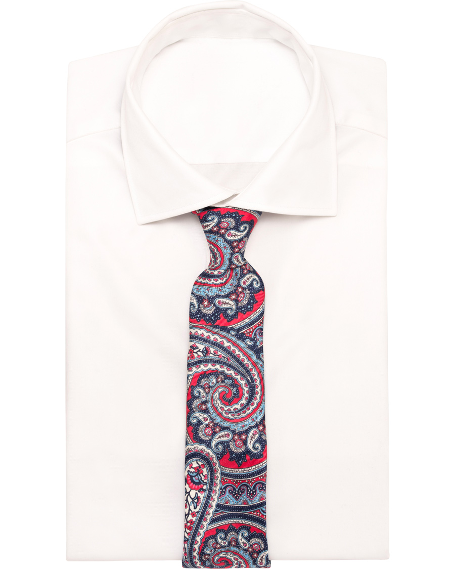 Heren | Eton Paisley Tie 7 cm Red | Eton | Paisley Tie 7 cm Red