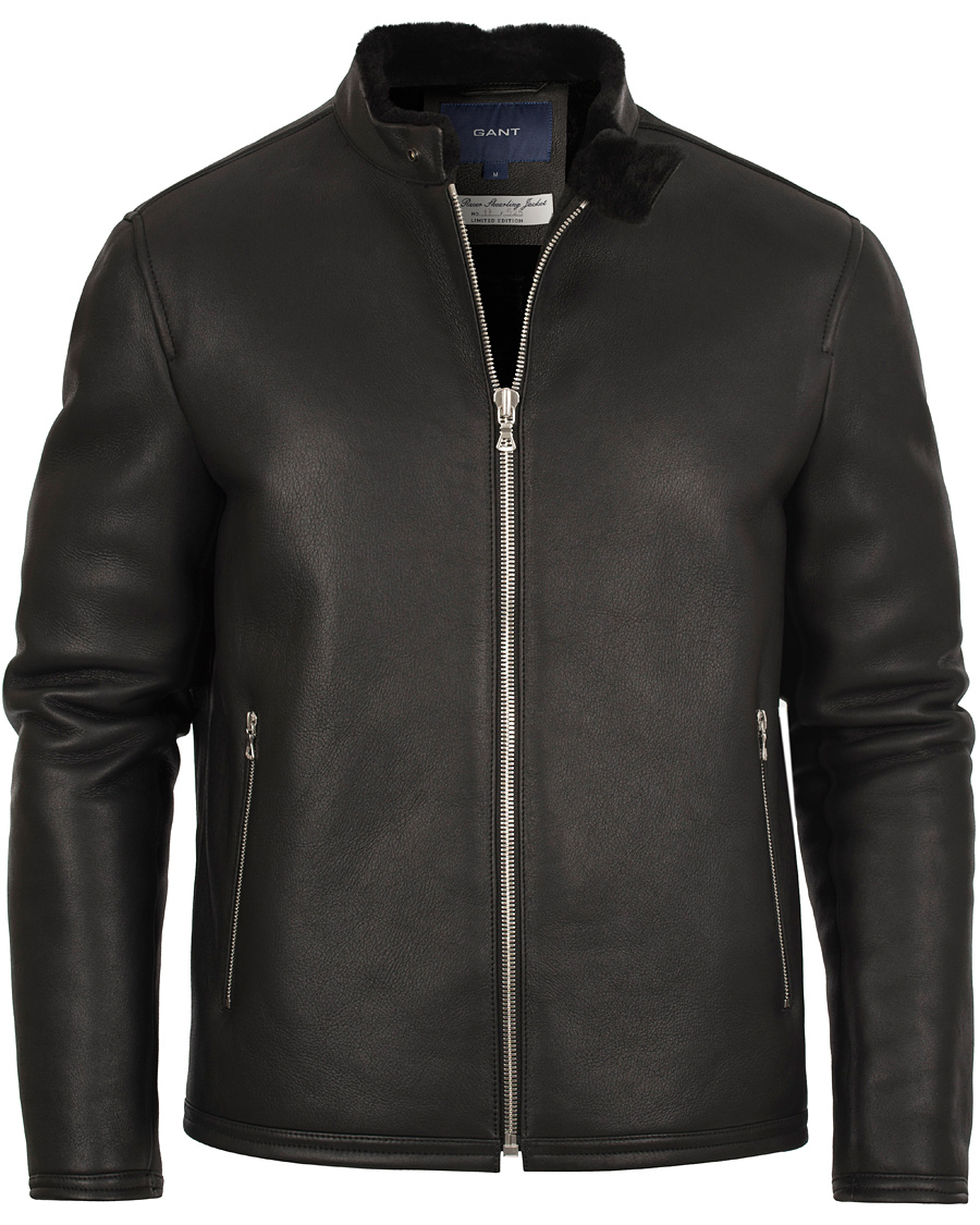 Heren | Jassen | GANT | The Racer Shearling Jacket Black