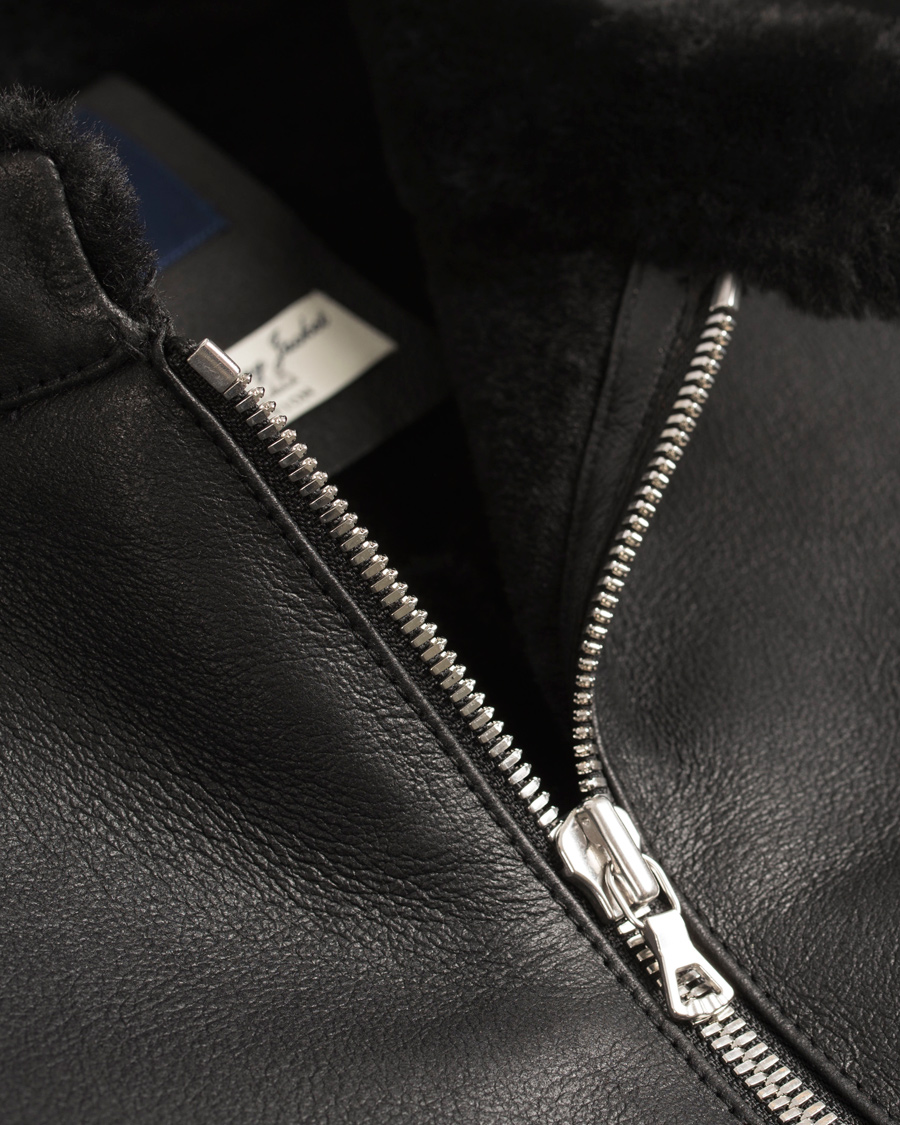 Heren | Jassen | GANT | The Racer Shearling Jacket Black