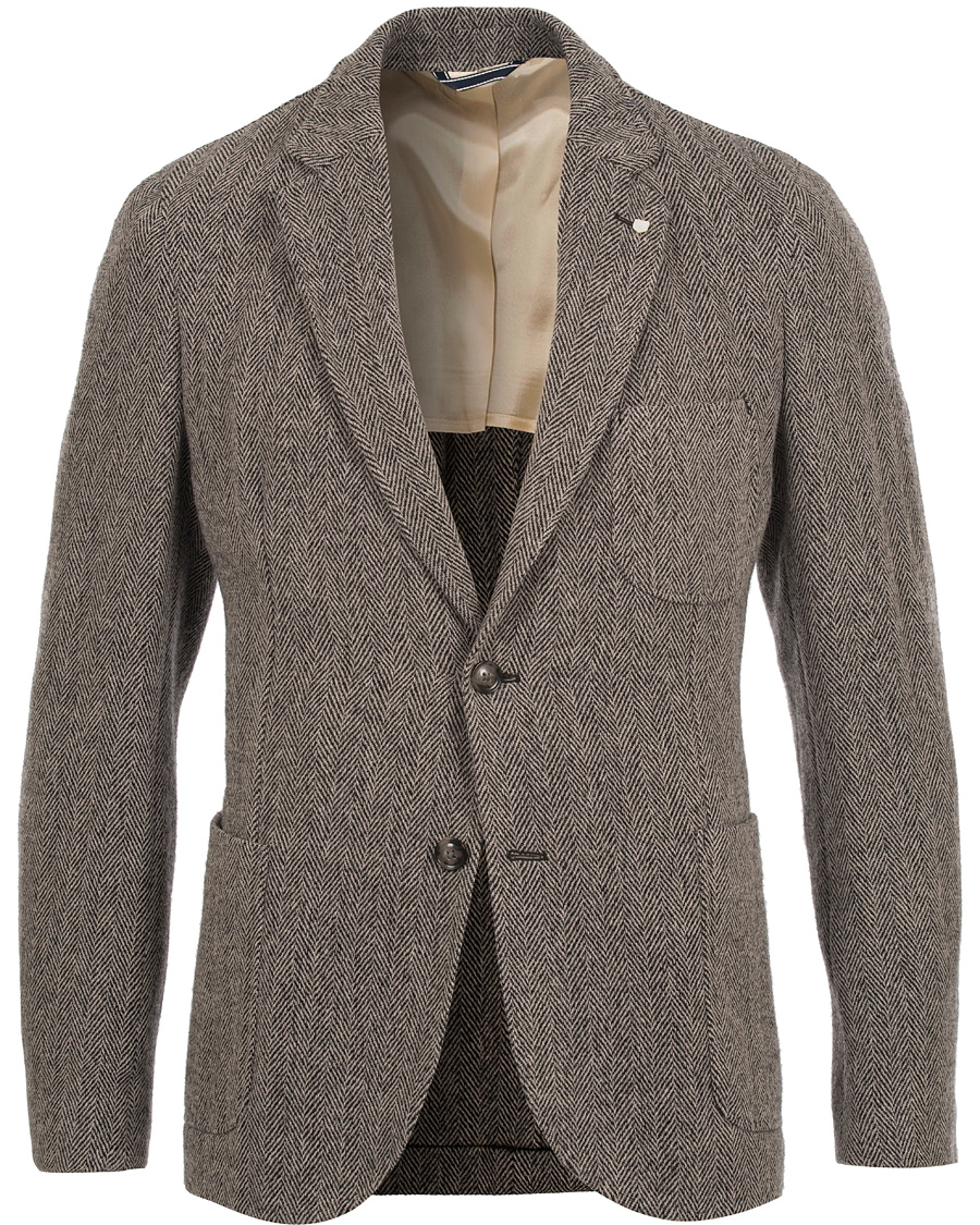 Heren | Blazers | GANT | The Arcive Herringbone Blazer Antracite Melange
