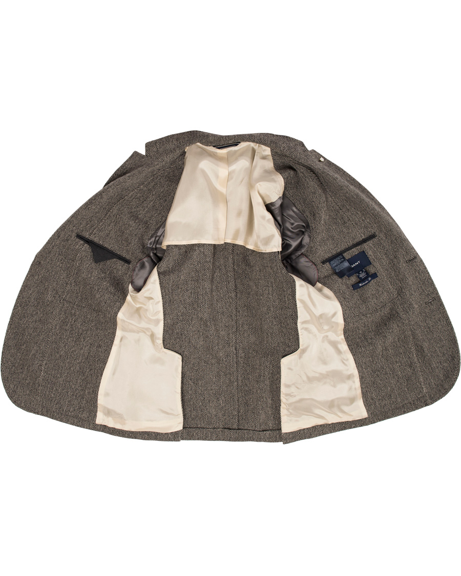 Heren | Blazers | GANT | The Arcive Herringbone Blazer Antracite Melange