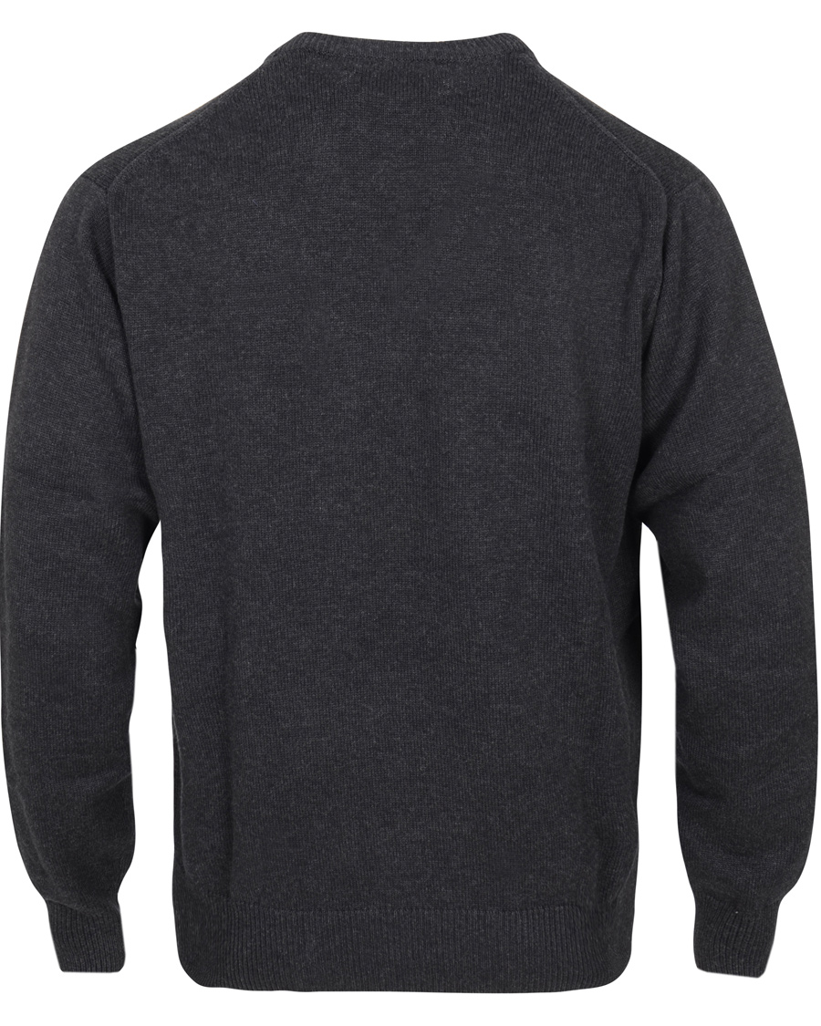 Heren | Truien | GANT | Solid Cotton V-neck Dark Charcoal Melange