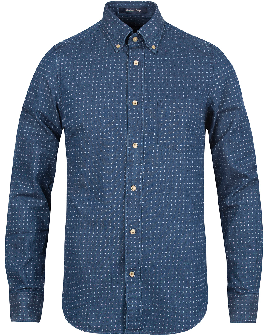 Heren | Overhemden | GANT | Manhattan Indigo Fitted Body Shirt Indigo