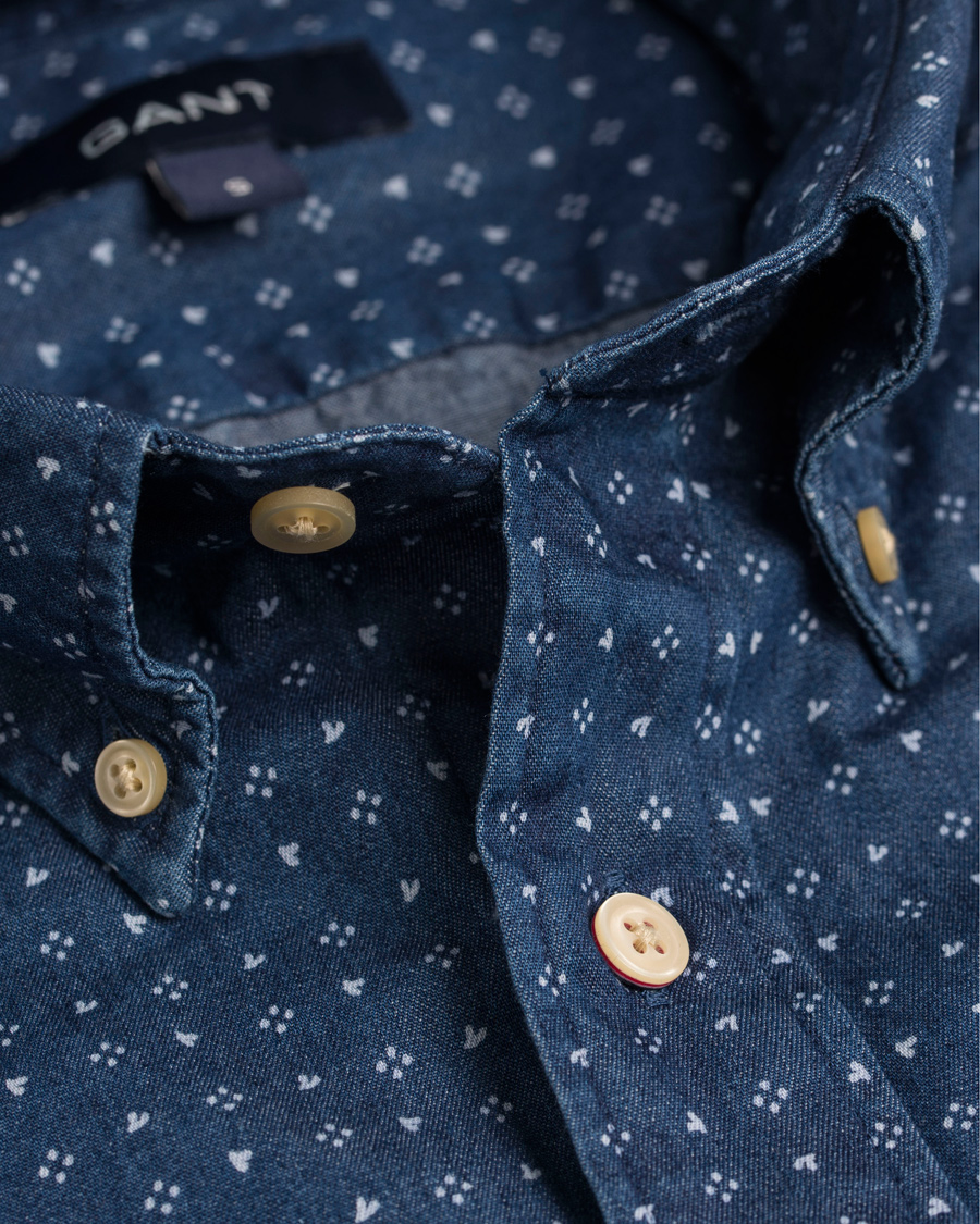 Heren | Overhemden | GANT | Manhattan Indigo Fitted Body Shirt Indigo