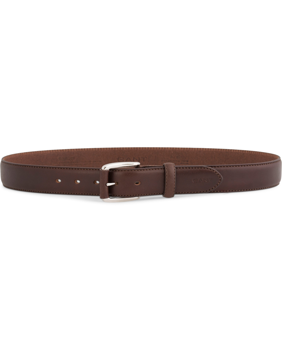 Heren | GANT Plain Leather 3,5 cm Belt Dark Brown | GANT | Plain Leather 3,5 cm Belt Dark Brown