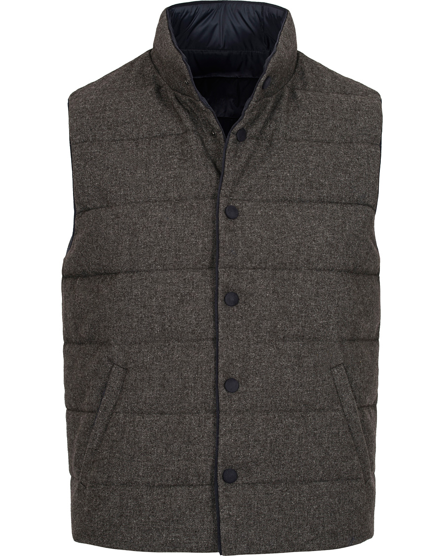 Heren | Jassen | Gran Sasso | Brushed Wool Reversible Vest Grey