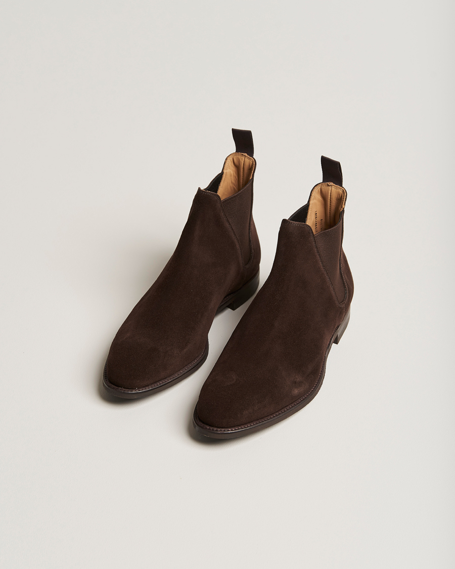 Men |  | Crockett & Jones | Chelsea 8 Boot Dark Brown Suede