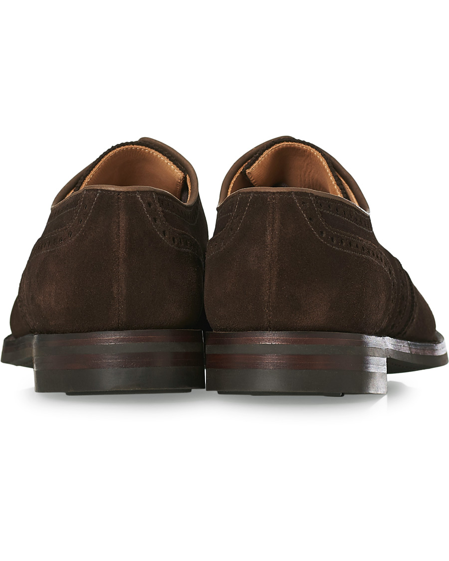 Heren | Crockett & Jones Swansea Brogue Dark Brown Suede | Crockett & Jones | Swansea Brogue Dark Brown Suede