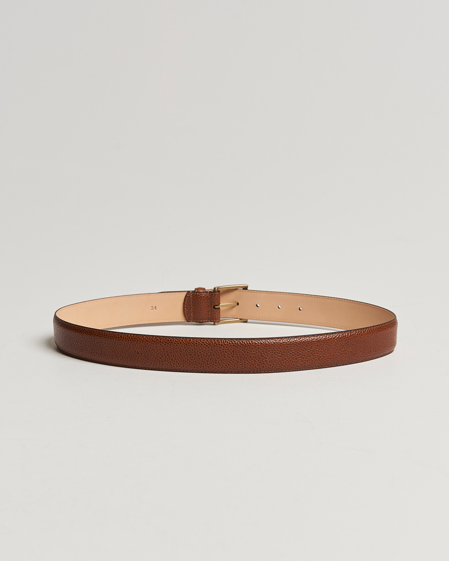 Heren | Leren riemen | Crockett & Jones | Belt 3,5 cm Tan Grained Calf