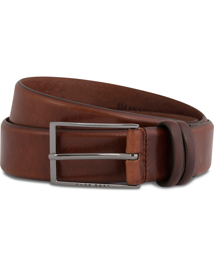Heren | BOSS Carmello Leather Belt 3,5 cm Medium Brown | BOSS BLACK | BOSS Carmello Leather Belt 3,5 cm Medium Brown