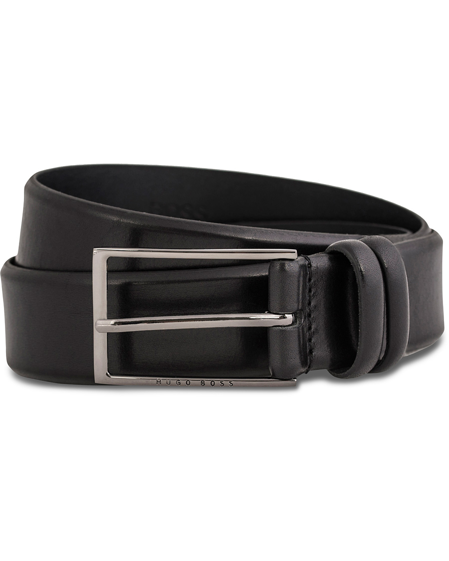 Heren | BOSS Carmello Leather Belt 3,5 cm Black | BOSS BLACK | BOSS Carmello Leather Belt 3,5 cm Black