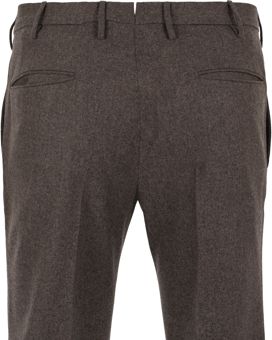 Incotex Super 100's Flannel Trousers Dark Brown