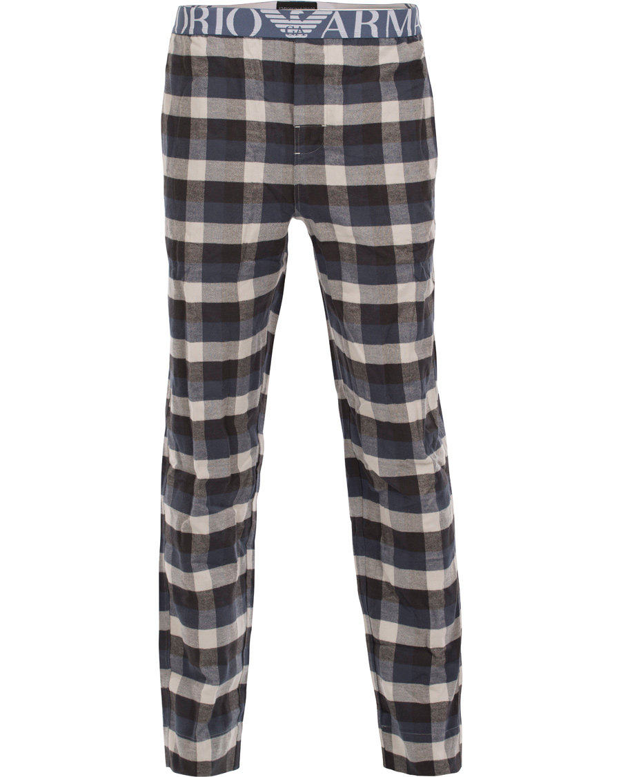 Heren | Ondergoed | Emporio Armani | Flannel Pyjama Set Asphalt Grey/Check