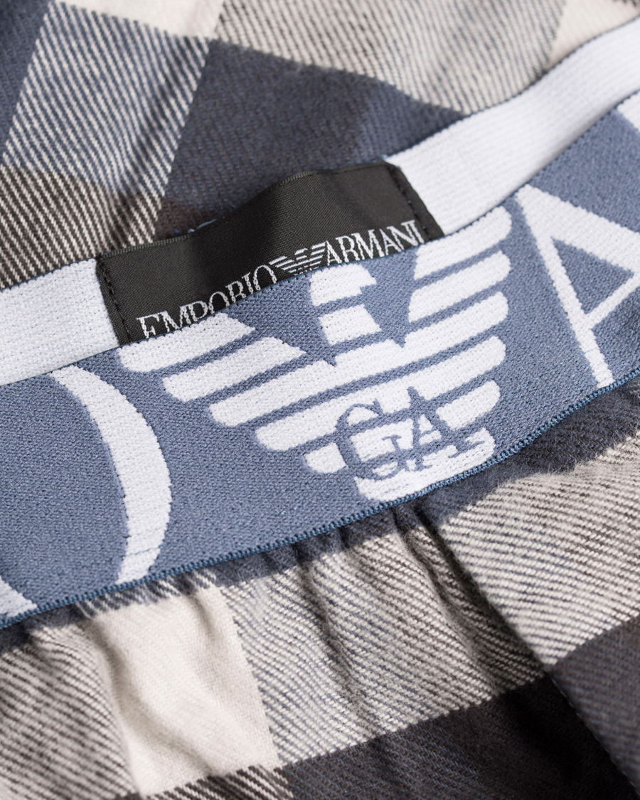 Heren | Ondergoed | Emporio Armani | Flannel Pyjama Set Asphalt Grey/Check