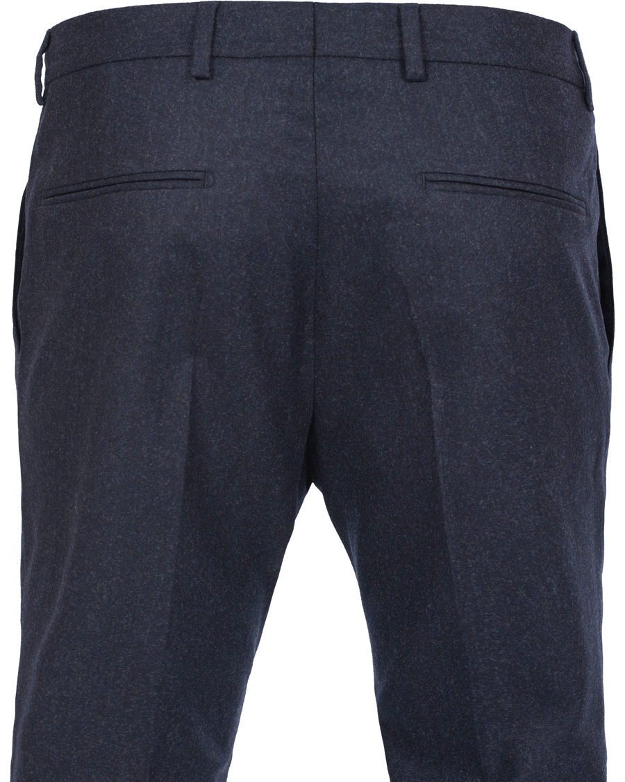 Heren | Broeken | Oscar Jacobson | Dean Turn Up Flanel Trousers Ink Blue 50
