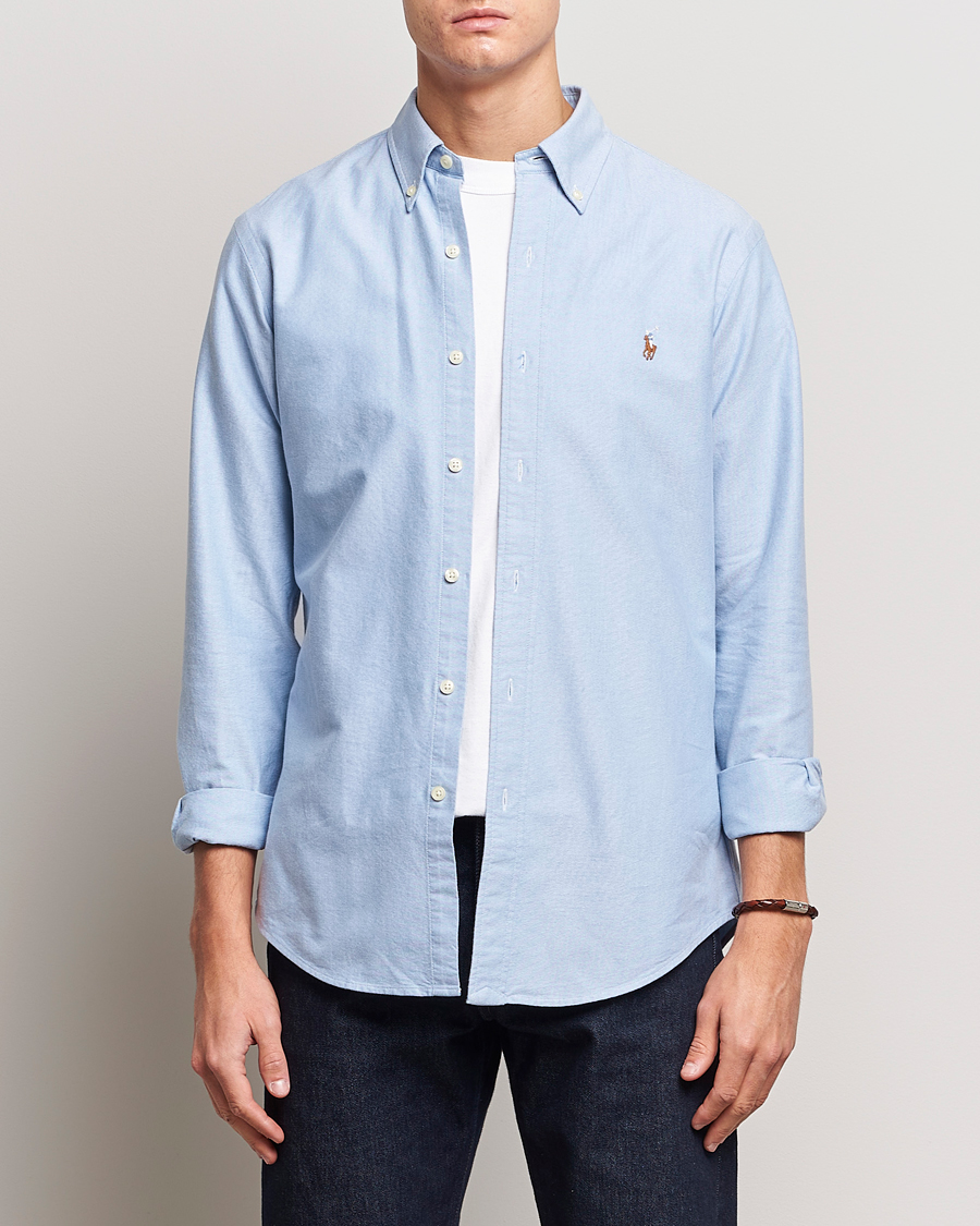 Heren |  | Polo Ralph Lauren | Custom Fit Oxford Shirt Blue