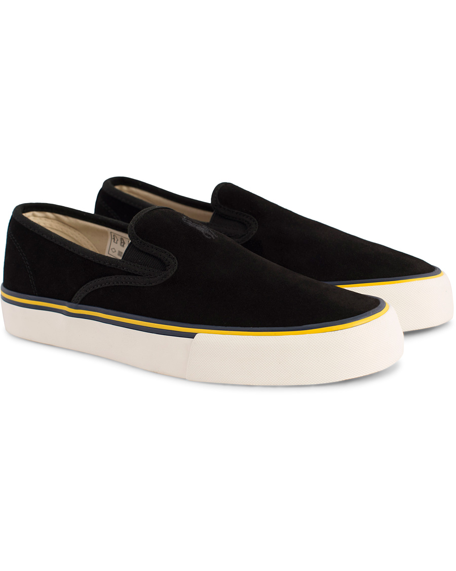 Heren | Polo Ralph Lauren Mytton Slip On Sneaker Black Suede | Polo Ralph Lauren | Mytton Slip On Sneaker Black Suede