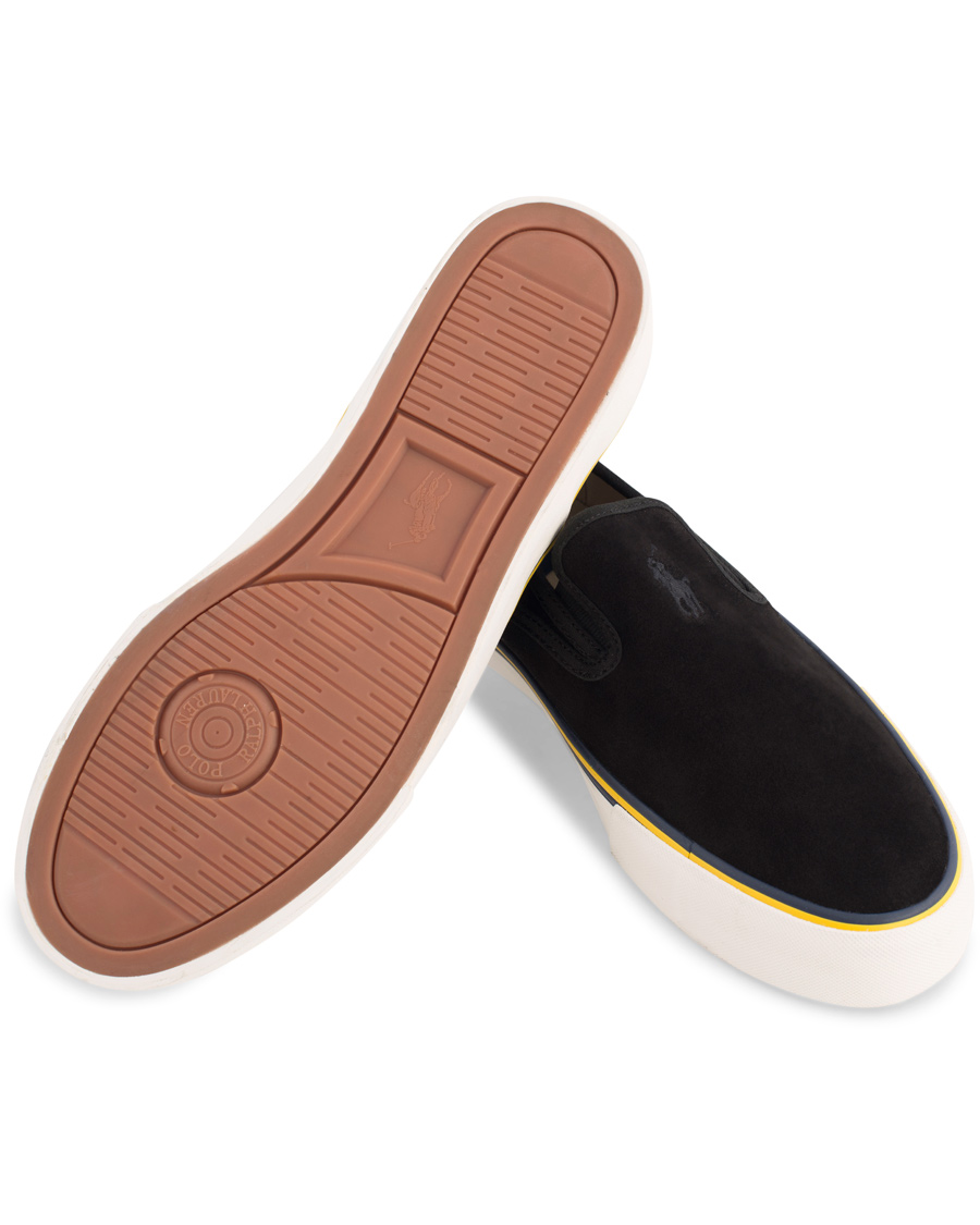 Heren | Polo Ralph Lauren Mytton Slip On Sneaker Black Suede | Polo Ralph Lauren | Mytton Slip On Sneaker Black Suede