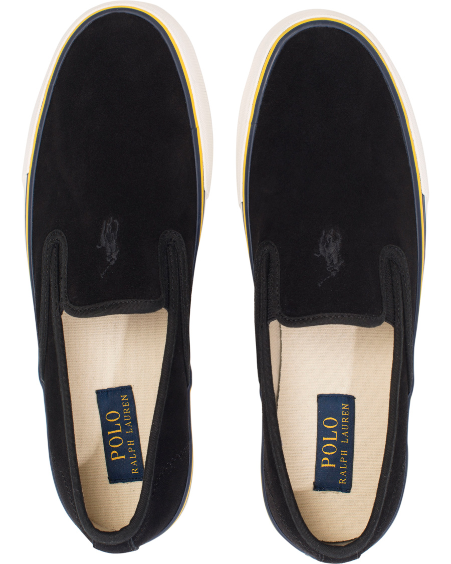 Heren | Polo Ralph Lauren Mytton Slip On Sneaker Black Suede | Polo Ralph Lauren | Mytton Slip On Sneaker Black Suede