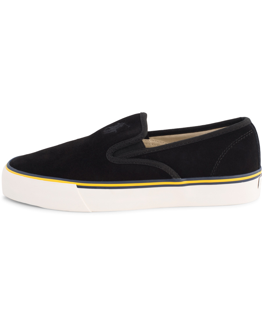 Heren | Polo Ralph Lauren Mytton Slip On Sneaker Black Suede | Polo Ralph Lauren | Mytton Slip On Sneaker Black Suede