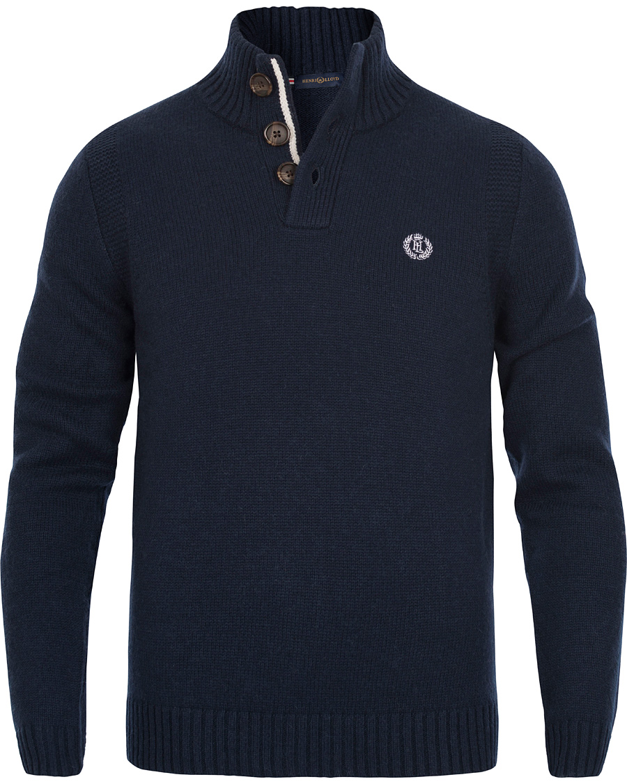 Heren | Truien | Henri-Lloyd | Henri Lloyd Hove Regular Half Button Knit Sweater Navy