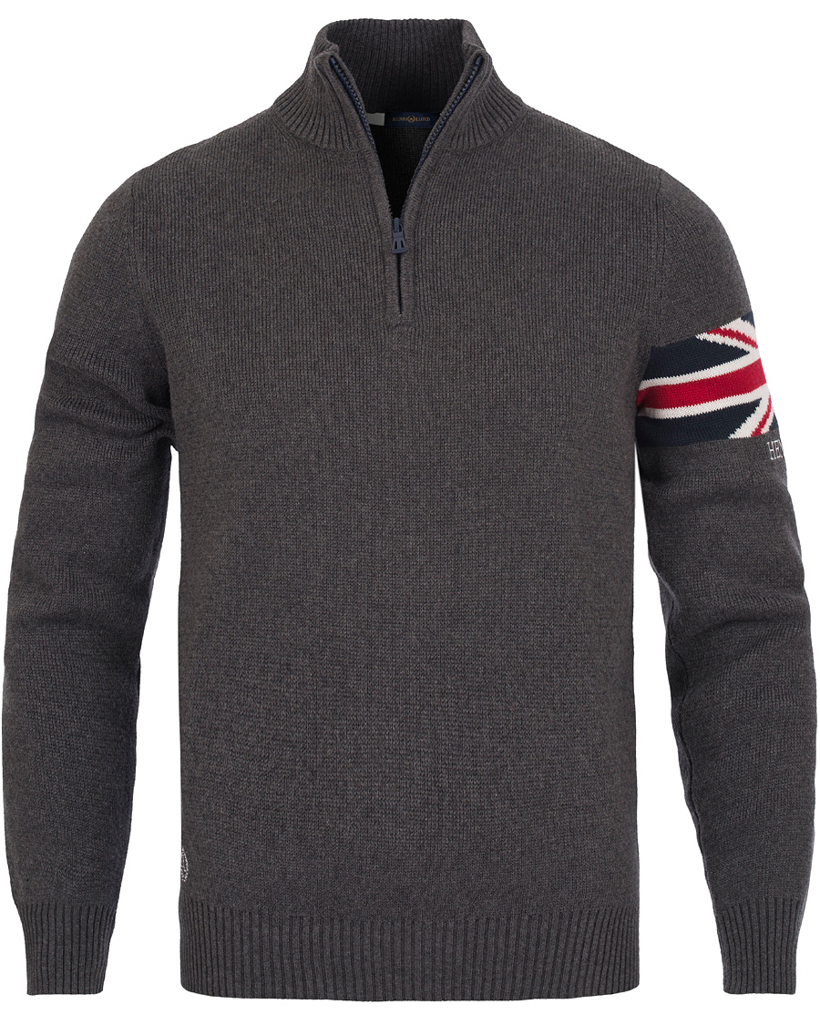 Heren | Truien | Henri-Lloyd | Henri Lloyd Arley Regular Half Zip Knit Sweater Graphite