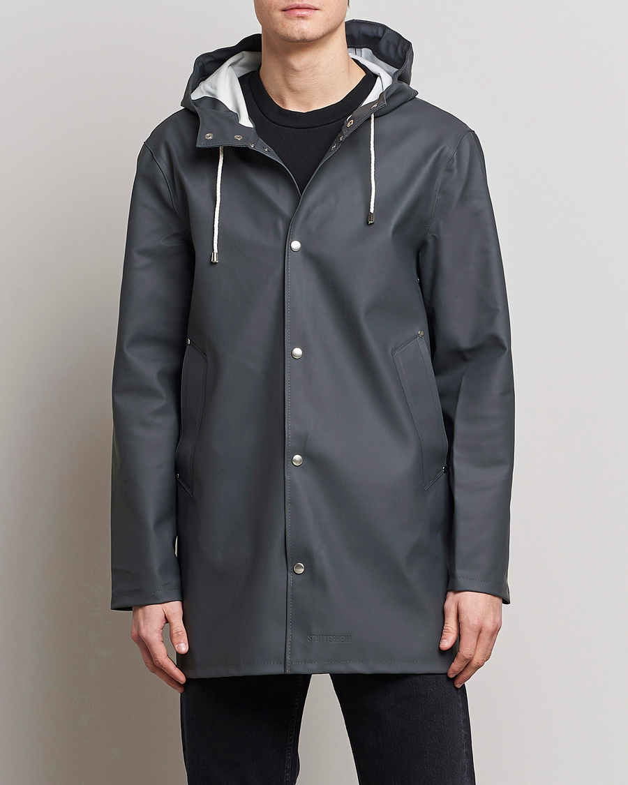 Heren | Jassen | Stutterheim | Stockholm Raincoat Charcoal