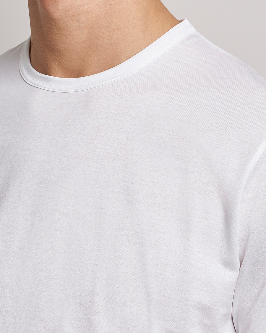 Heren | T-shirts | Sunspel | Crew Neck Q82 Cotton T-Shirt White