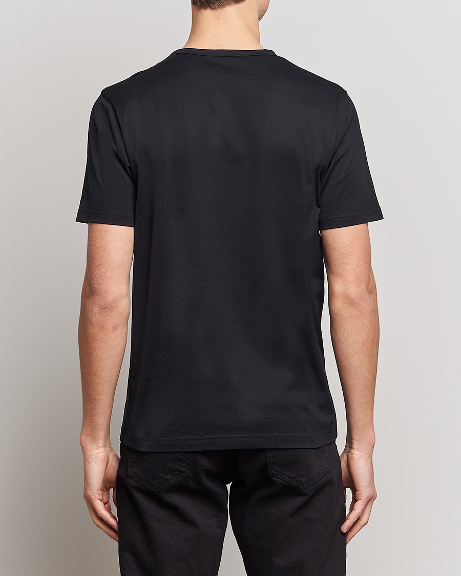 Heren | T-shirts | Sunspel | Crew Neck Q82 Cotton T-Shirt Black