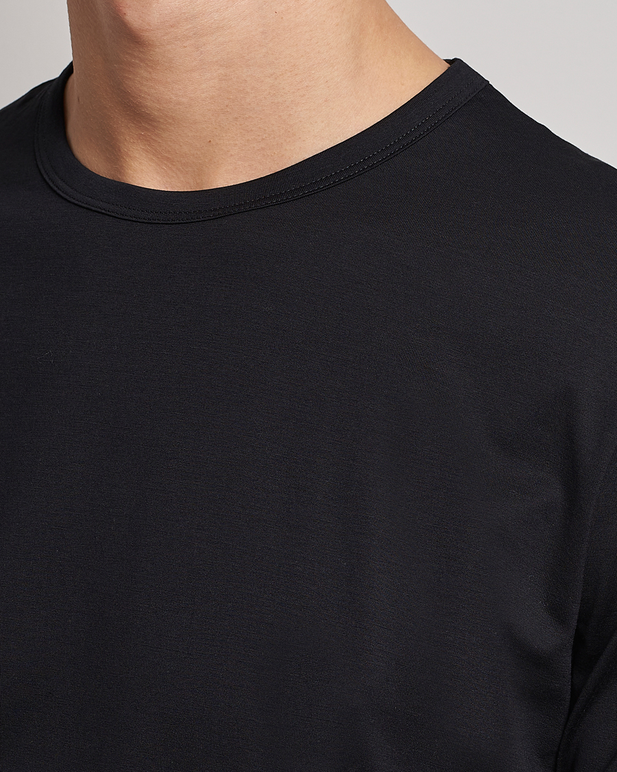Heren | T-shirts | Sunspel | Crew Neck Q82 Cotton T-Shirt Black