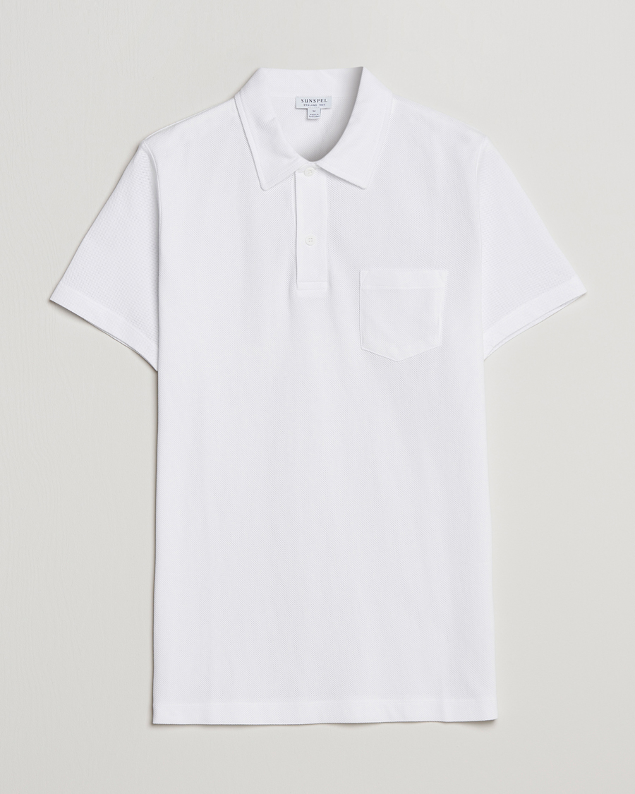 Heren | Polo's | Sunspel | Riviera Polo Shirt White