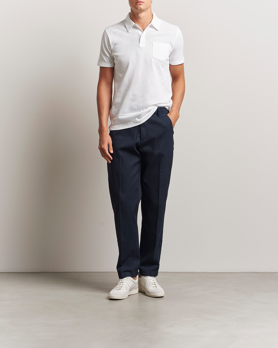 Heren | Polo's | Sunspel | Riviera Polo Shirt White