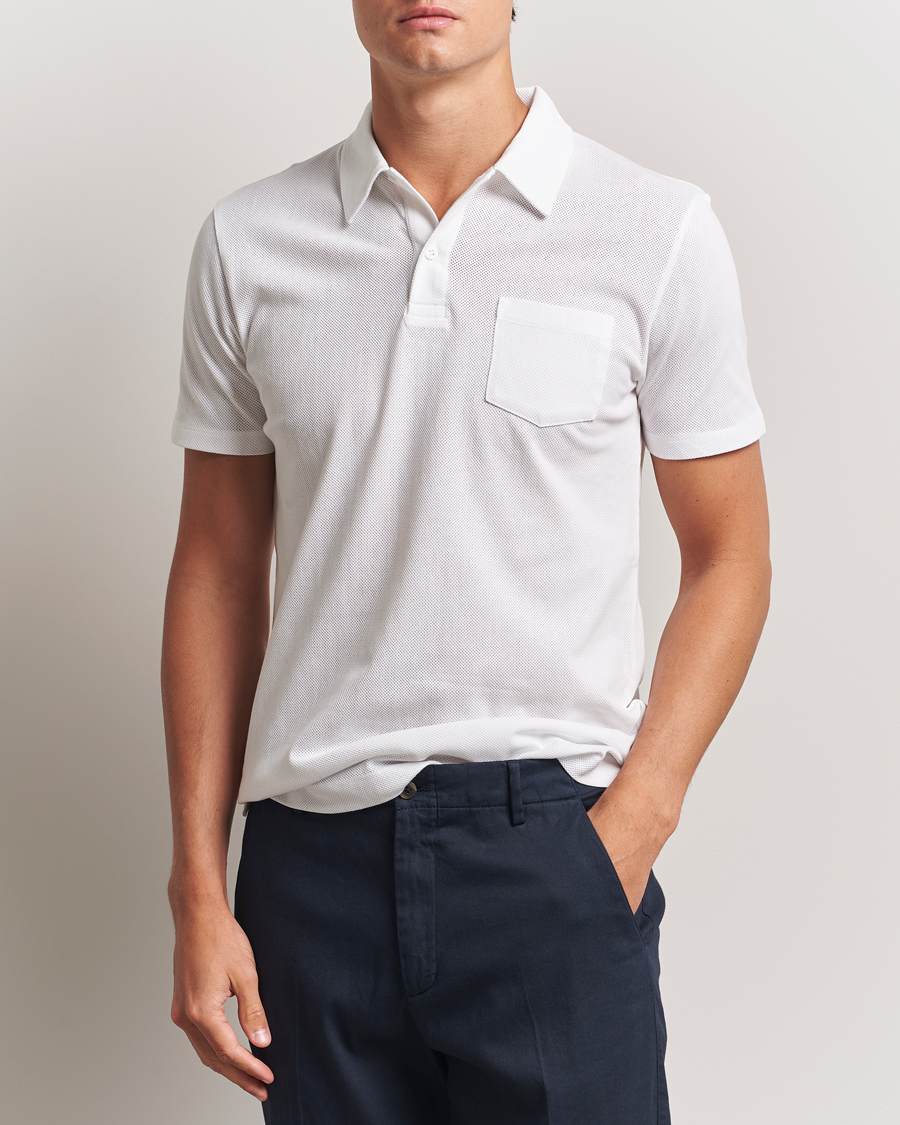 Heren | Polo's | Sunspel | Riviera Polo Shirt White