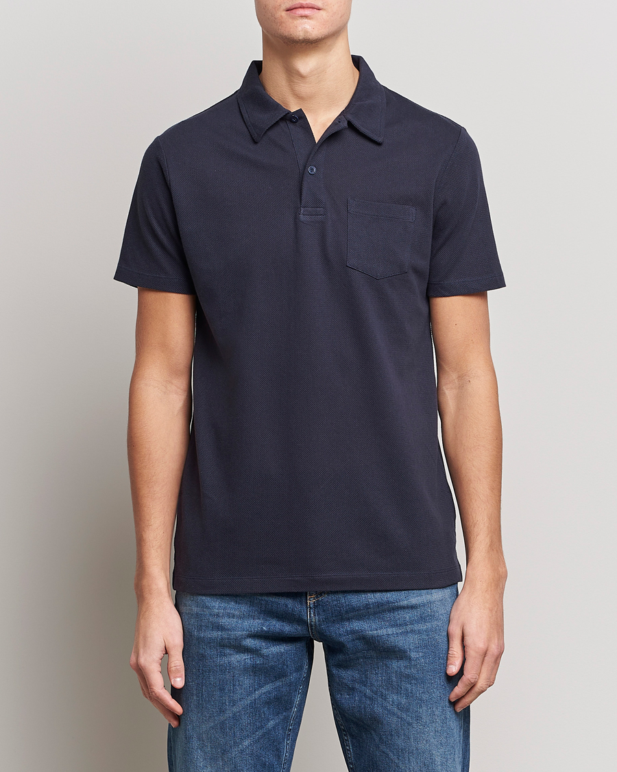 Men |  | Sunspel | Riviera Polo Shirt Navy