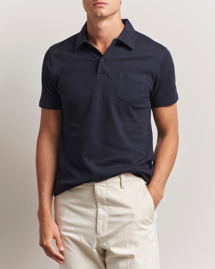 Heren | Polo's | Sunspel | Riviera Polo Shirt Navy