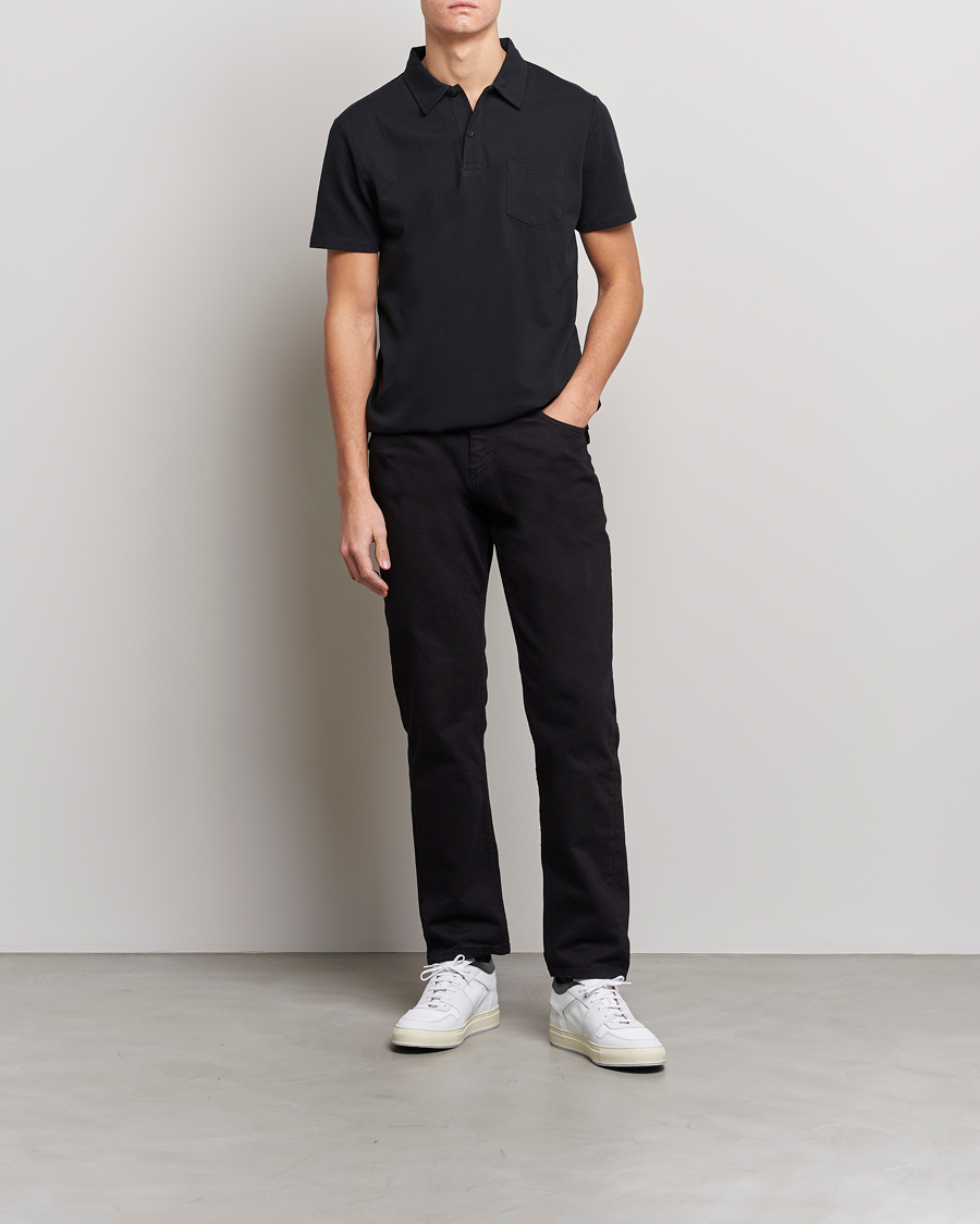 Heren | Polo's | Sunspel | Riviera Polo Shirt Black