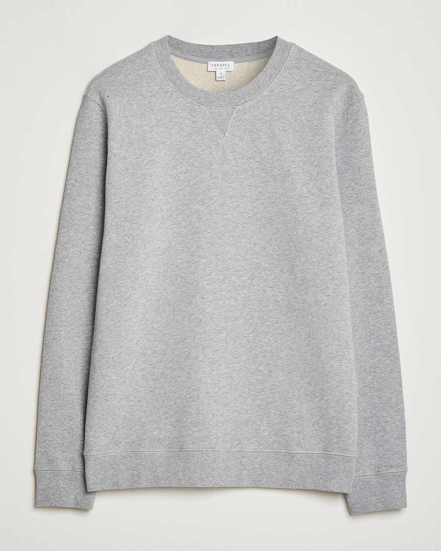 Heren | Truien | Sunspel | Loopback Sweatshirt Grey Melange