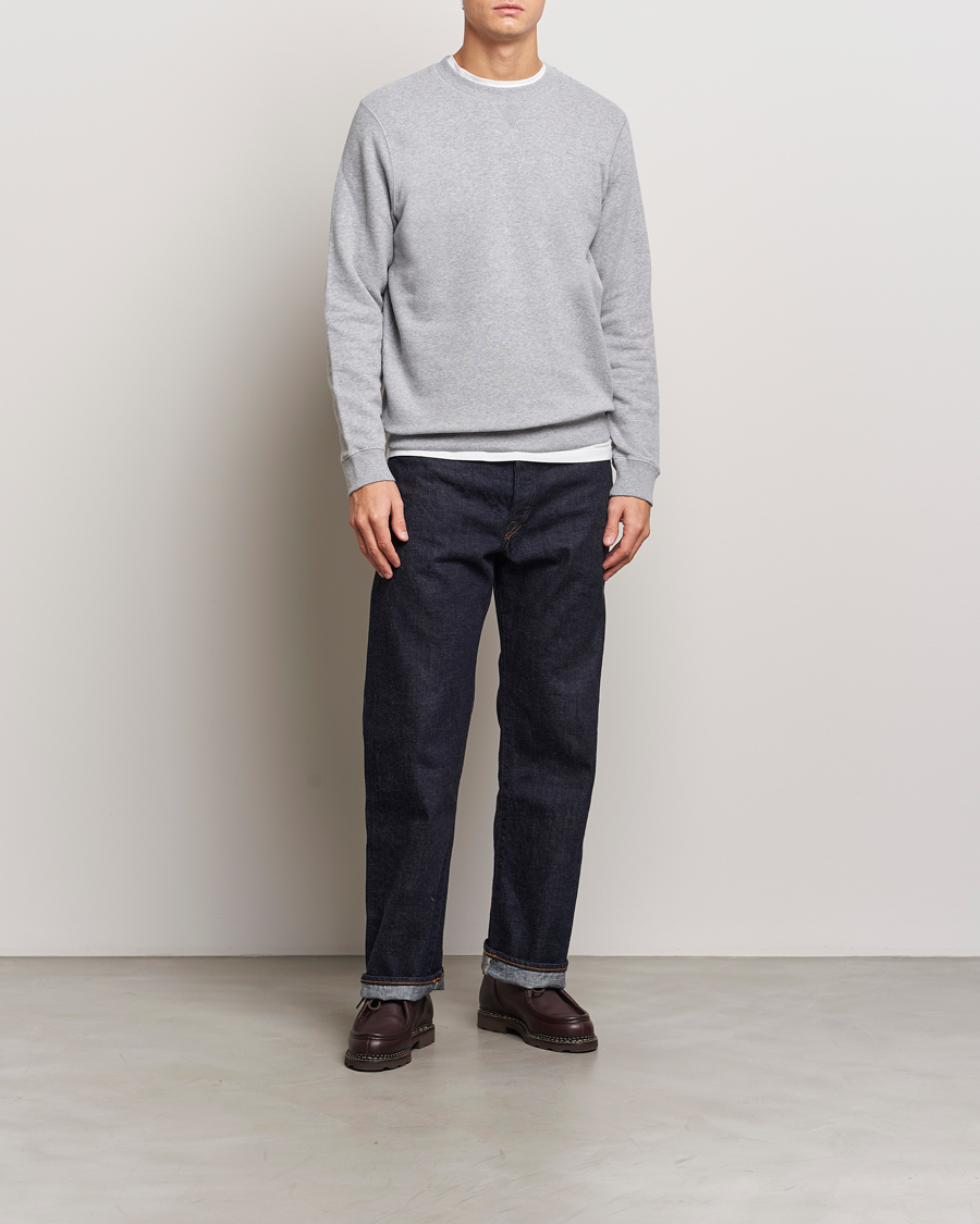 Heren | Truien | Sunspel | Loopback Sweatshirt Grey Melange
