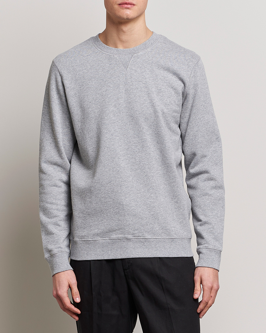 Heren | Grijze sweatshirts | Sunspel | Loopback Sweatshirt Grey Melange