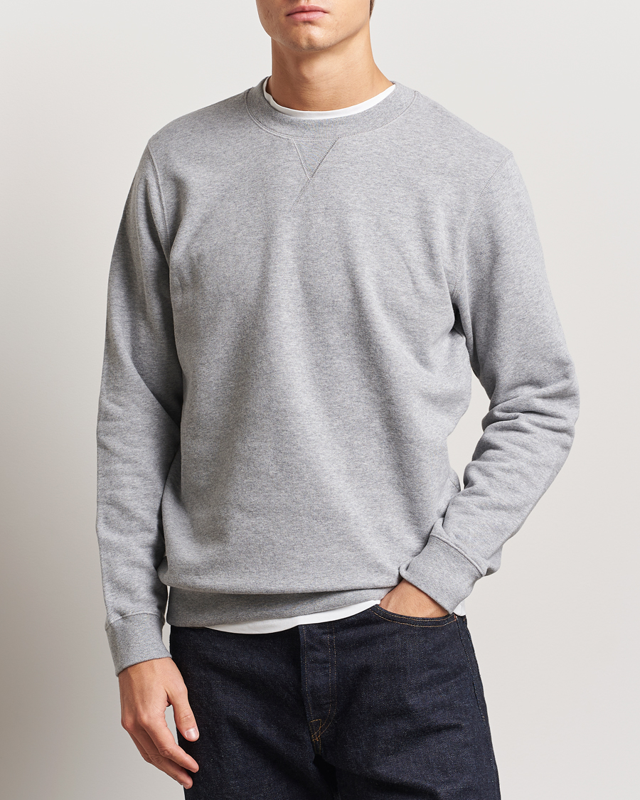 Heren | Truien | Sunspel | Loopback Sweatshirt Grey Melange