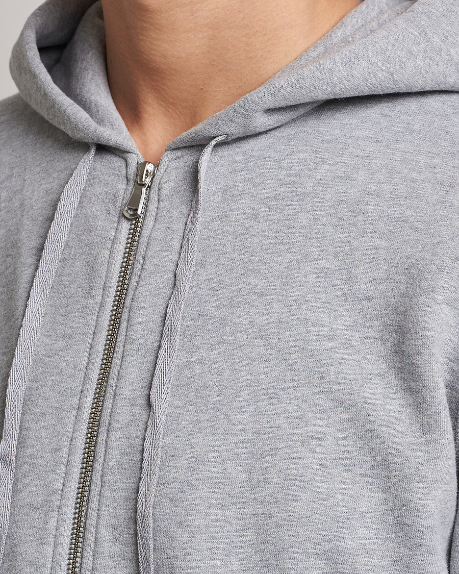 Heren | Truien | Sunspel | Loopback Full Zip Hoodie Grey Melange