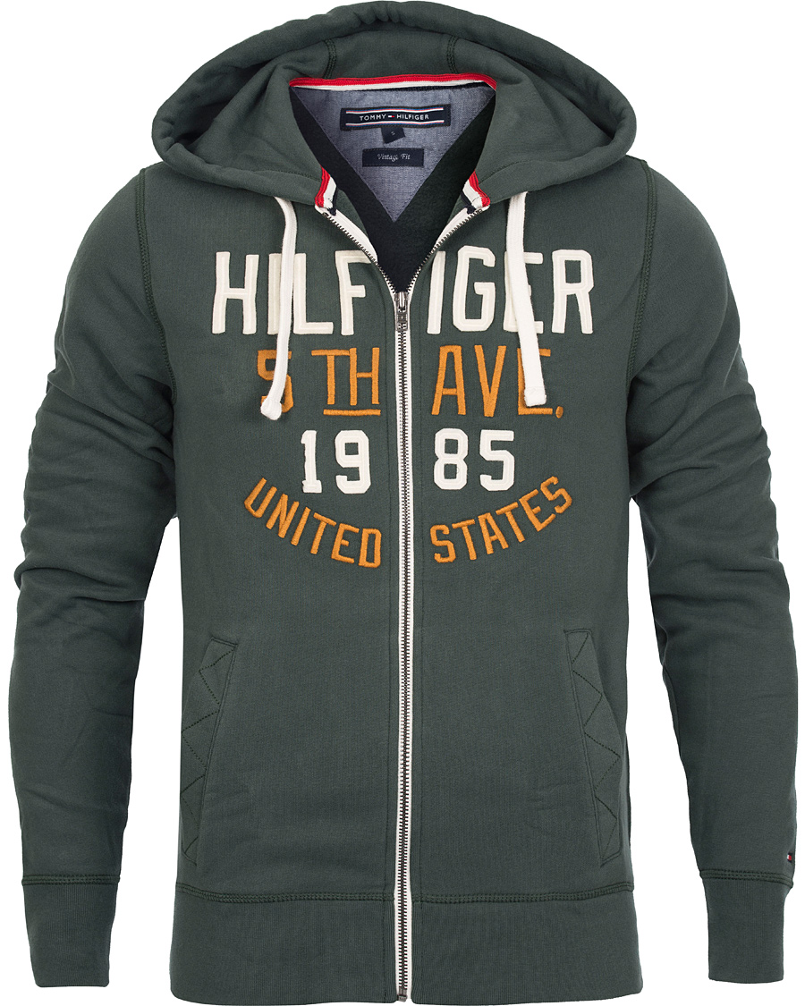 Heren | Truien | Tommy Hilfiger | Nardo Zip Hooded Sweatshirt Old Green