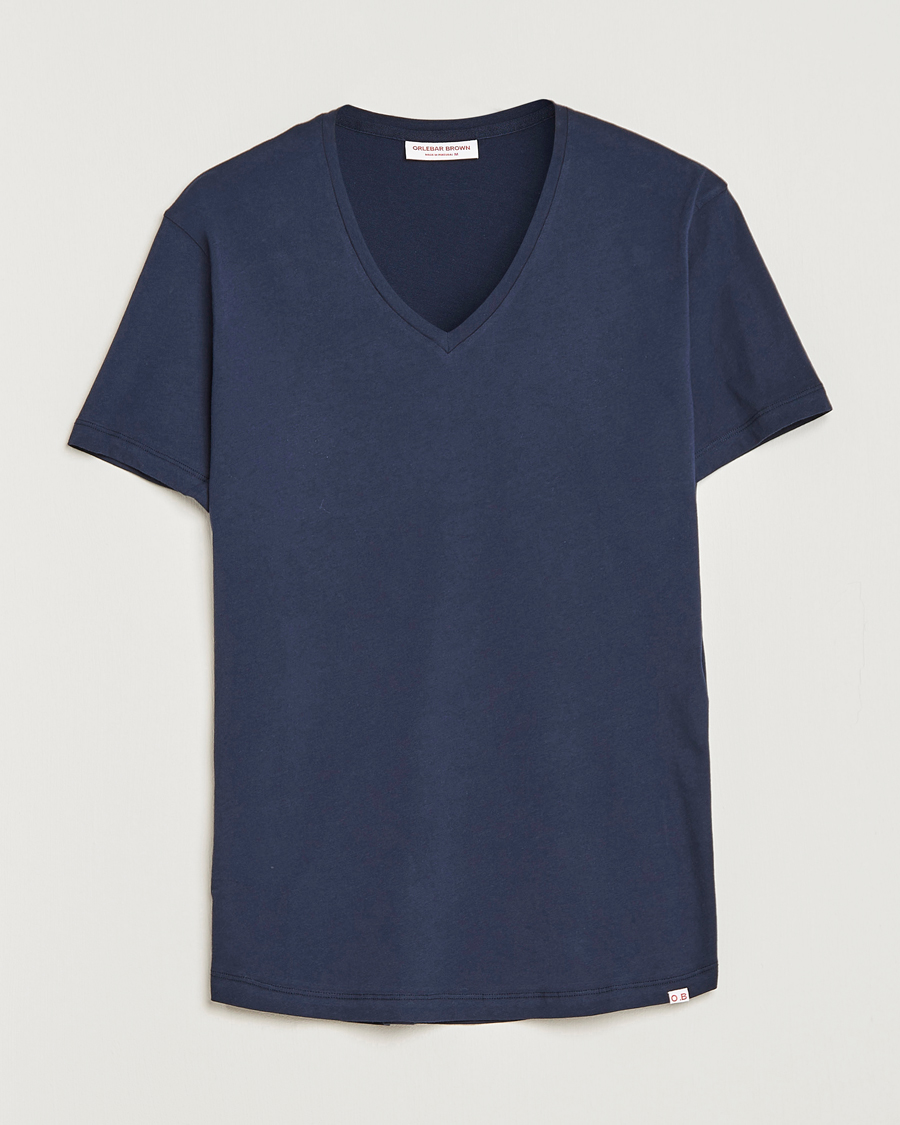 Heren | T-shirts | Orlebar Brown | OB V-Neck Tee Navy