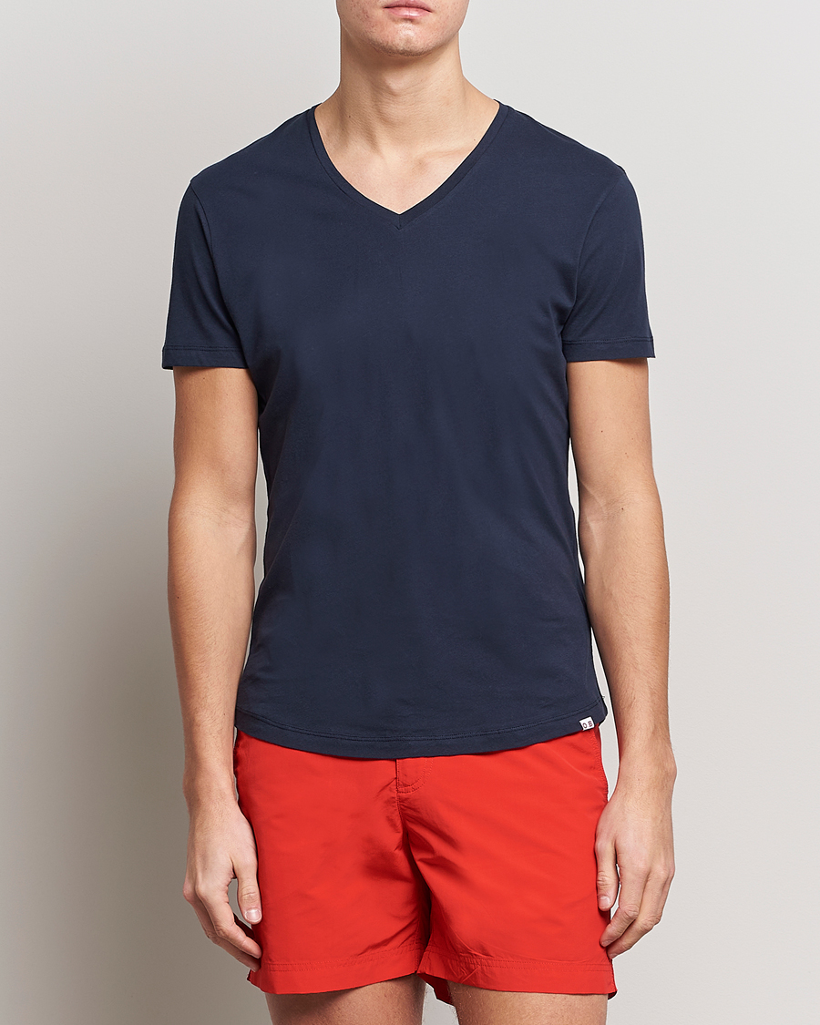 Heren |  | Orlebar Brown | OB V-Neck Tee Navy