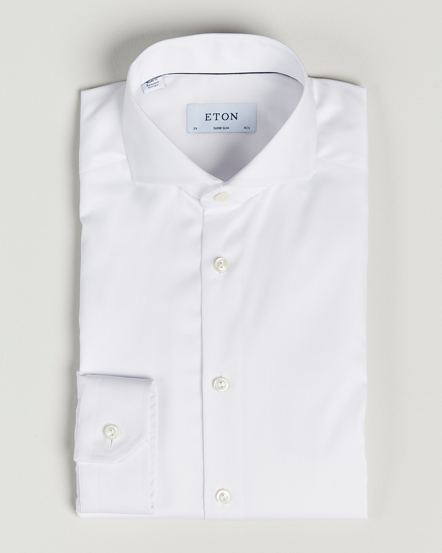Heren | Zakelijke overhemden | Eton | Super Slim Fit Shirt Cutaway White