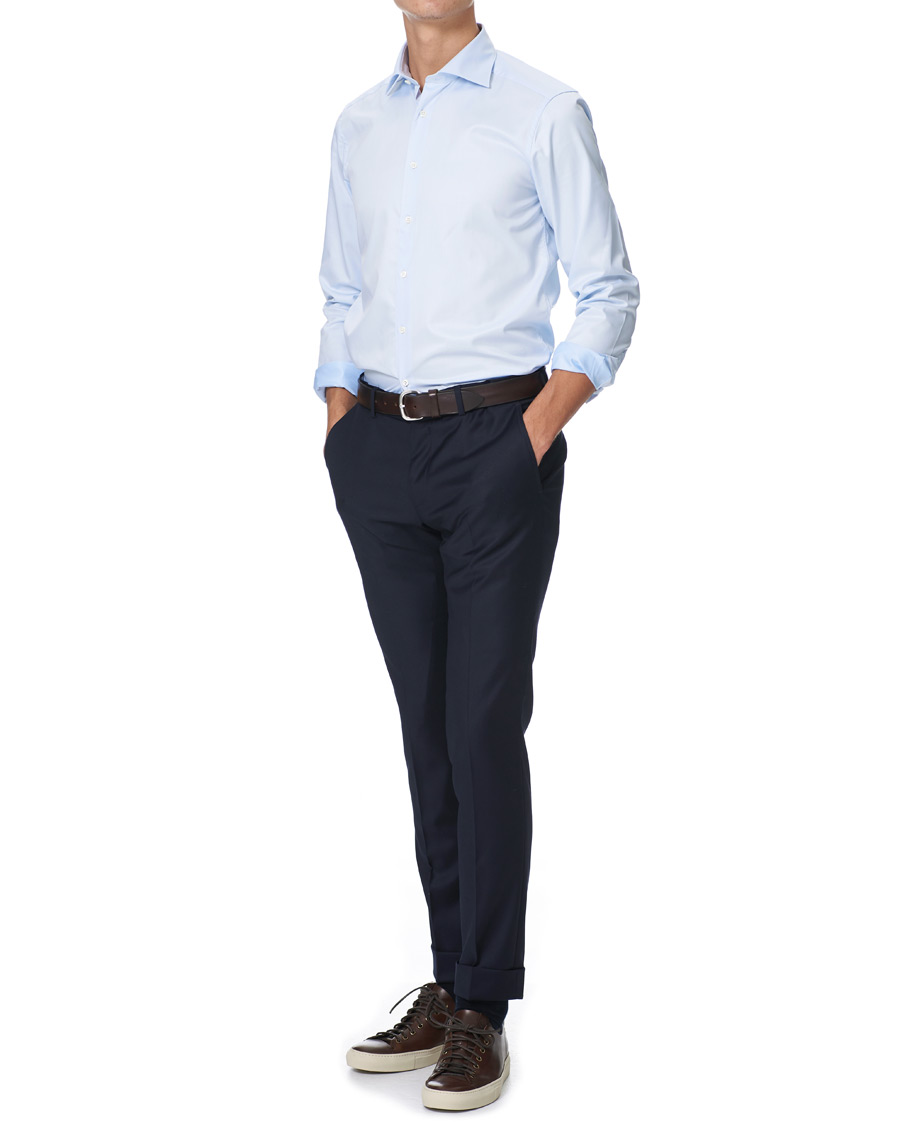 Heren | Overhemden | Stenströms | Superslim Plain Shirt Blue