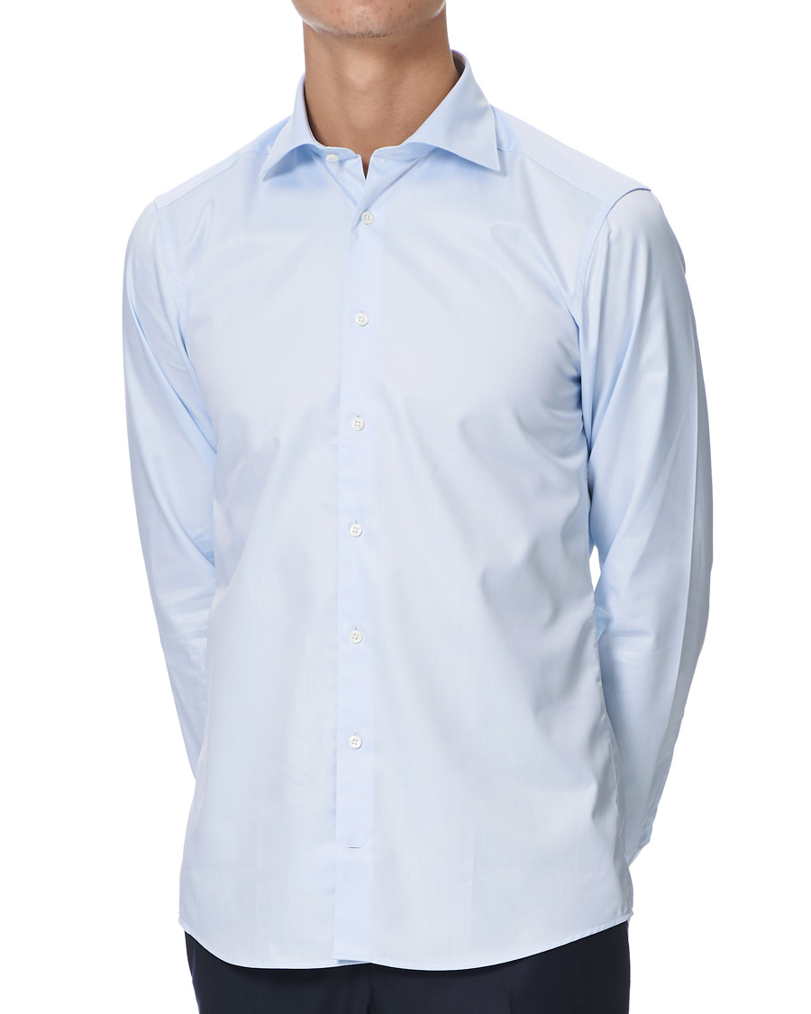 Heren | Overhemden | Stenströms | Superslim Plain Shirt Blue