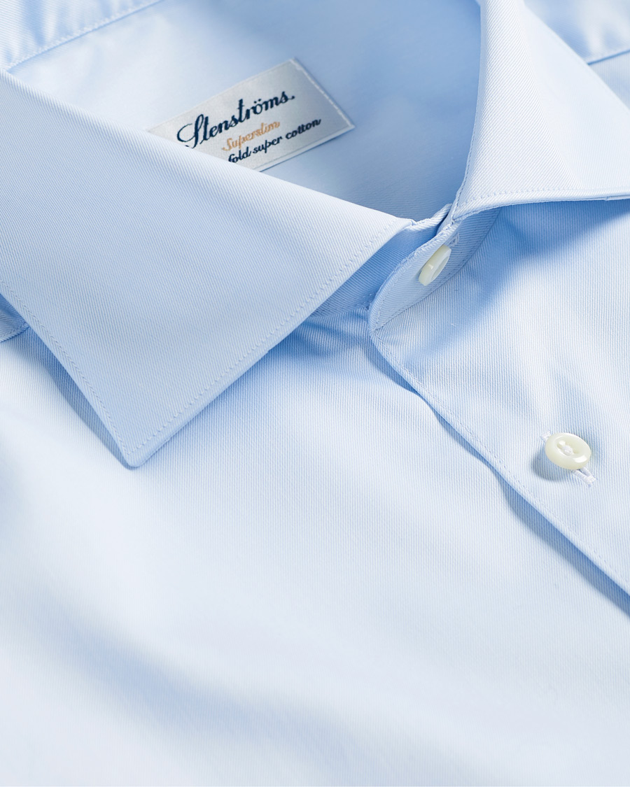 Heren | Overhemden | Stenströms | Superslim Plain Shirt Blue